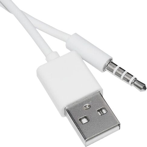بديل سلك شحن USB 3.5 ملم لمزامنة البيانات لسماعات Beats Studio، iPod Shuffle 3rd/ 4th/ 5th/ 6th/ 7th Gen، مشغل MP3، مكبرات الصوت، صندوق الصوت والمزيد (أبيض) in Kuwait