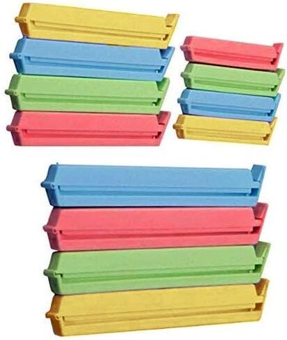 Crafts Idea 12x Kitchen Plastic Storage Food Snack Seal Sealing Bag Clips Sealer Clamp S,M,L in Multi Color,Plastic Sealing Clips for Food and Snack Bag in Saudi Arabia