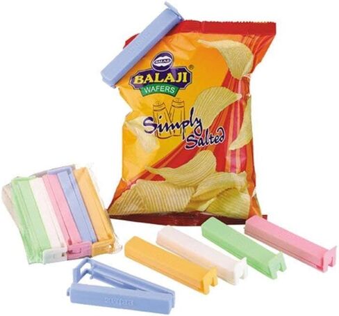 Crafts Idea 12x Kitchen Plastic Storage Food Snack Seal Sealing Bag Clips Sealer Clamp S,M,L in Multi Color,Plastic Sealing Clips for Food and Snack Bag in Saudi Arabia