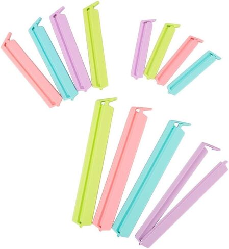 Crafts Idea 12x Kitchen Plastic Storage Food Snack Seal Sealing Bag Clips Sealer Clamp S,M,L in Multi Color,Plastic Sealing Clips for Food and Snack Bag in Saudi Arabia