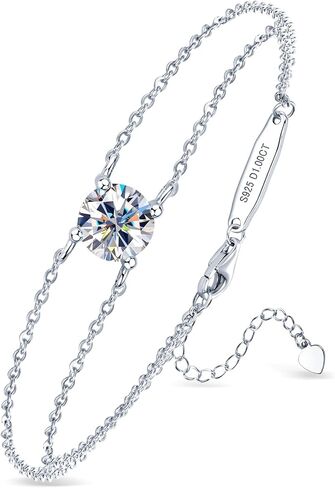 AINUOSHI Birthstone Bracelets for Women Fine Jewelry Sterling Silver Genuine or Created Gemstone Dainty Bracelet Anniversary Birthday Valentines Day Gifts for Women Girls Wife, Chain Length 6.5"+2" in Saudi Arabia