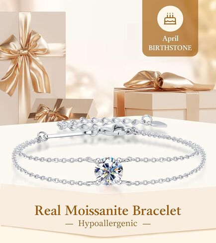 AINUOSHI Birthstone Bracelets for Women Fine Jewelry Sterling Silver Genuine or Created Gemstone Dainty Bracelet Anniversary Birthday Valentines Day Gifts for Women Girls Wife, Chain Length 6.5"+2" in Saudi Arabia