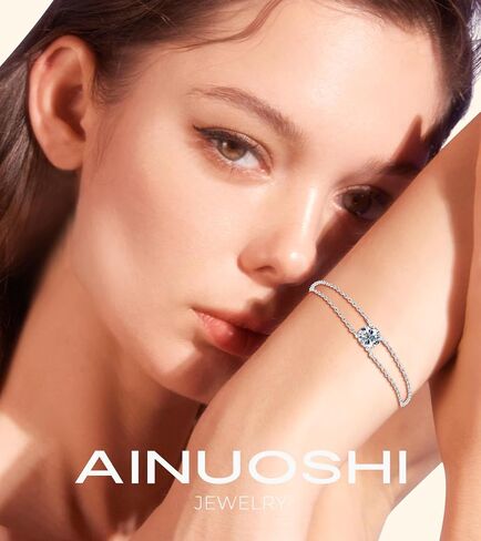 AINUOSHI Birthstone Bracelets for Women Fine Jewelry Sterling Silver Genuine or Created Gemstone Dainty Bracelet Anniversary Birthday Valentines Day Gifts for Women Girls Wife, Chain Length 6.5"+2" in Saudi Arabia