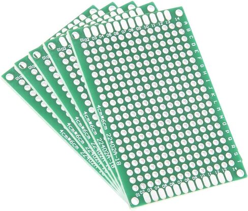 Uxcell 5 قطع 5 × 7 سم لوحة PCB مزدوجة الجوانب لوحة بروتو للدوائر المطبوعة العالمية DIY لمشاريع اللحام الإلكترونية ودائرة اختبار الممارسة in Saudi Arabia