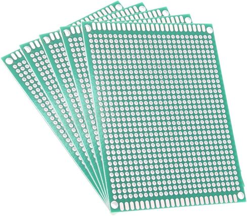 Uxcell 5 قطع 5 × 7 سم لوحة PCB مزدوجة الجوانب لوحة بروتو للدوائر المطبوعة العالمية DIY لمشاريع اللحام الإلكترونية ودائرة اختبار الممارسة in Saudi Arabia