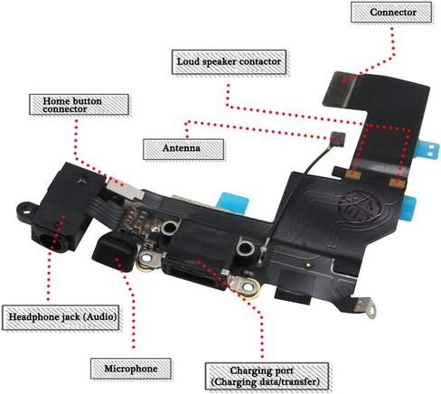 Charging Port Replacement for iPhone 6,GVKVGIH Replacement Charging Port Dock Connector Flex Cable for iPhone 6 (6 Black) in Saudi Arabia
