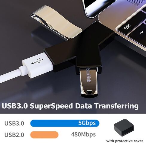 موزع فاصل ثلاثي المنافذ (2 USB 2.0 + 1 USB 3.0)، موزع USB، كمبيوتر محمول صغير مع USB 3.0 لنظام التشغيل Windows XP/Vista/7/8/10، محول USB متوافق للكمبيوتر الشخصي والكمبيوتر المحمول (أسود) in Kuwait