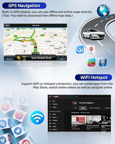 Roinvou 2+64G Android 13 CarPlay Stereo لـ 2007-2012 GMC Yukon Chevy Tahoe Suburban، راديو CarPlay اللاسلكي مع Android Auto، شاشة لمس 9 بوصات في لوحة القيادة تدعم مرآة Link BT HiFi WiFi in Saudi Arabia