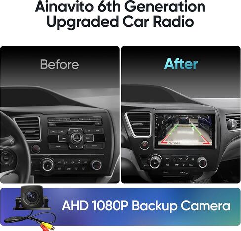 9 Inch 5G WiFi 8 Core 1280 * 720 Resolution Car Stereo Radio for Civic 2013-2015 with Carplay Android Auto Android 12.0 GPS Navigation Support 48EQ Mirroring AirPlay Rear 1080P Camera SWC in Saudi Arabia