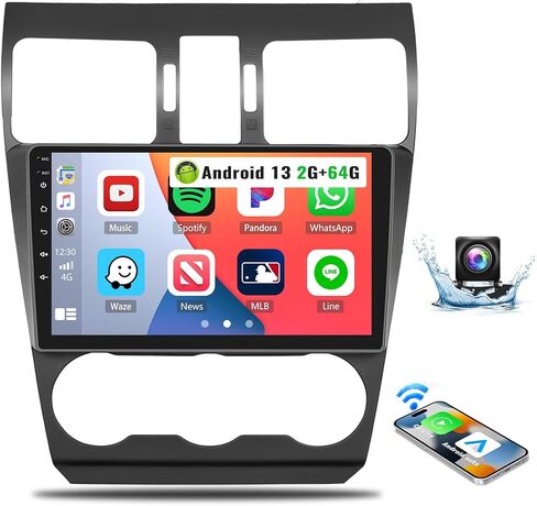 UNITOPSCI لراديو Subaru Forester WRX Impreza 2015-2018، 2G+64G Android 13 ستيريو سيارة لاسلكي Apple CarPlay Android Auto 9 بوصة شاشة لمس WiFi GPS Navi Bluetooth FM/RDS HiFi SWC+كاميرا احتياطية in Saudi Arabia