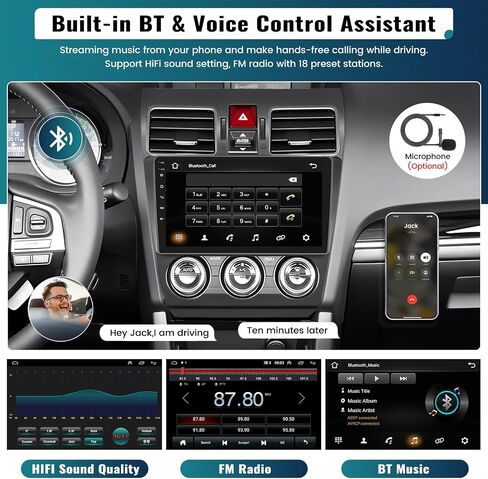 UNITOPSCI لراديو Subaru Forester WRX Impreza 2015-2018، 2G+64G Android 13 ستيريو سيارة لاسلكي Apple CarPlay Android Auto 9 بوصة شاشة لمس WiFi GPS Navi Bluetooth FM/RDS HiFi SWC+كاميرا احتياطية in Saudi Arabia