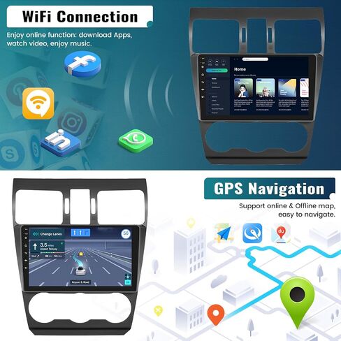 UNITOPSCI لراديو Subaru Forester WRX Impreza 2015-2018، 2G+64G Android 13 ستيريو سيارة لاسلكي Apple CarPlay Android Auto 9 بوصة شاشة لمس WiFi GPS Navi Bluetooth FM/RDS HiFi SWC+كاميرا احتياطية in Saudi Arabia