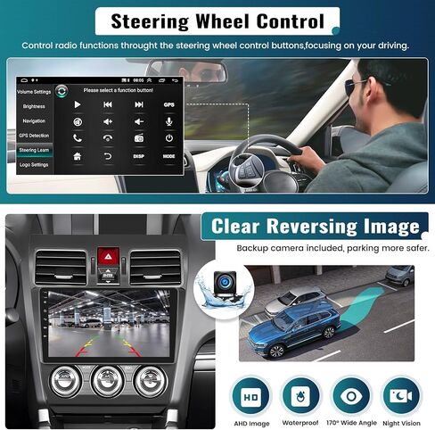 UNITOPSCI لراديو Subaru Forester WRX Impreza 2015-2018، 2G+64G Android 13 ستيريو سيارة لاسلكي Apple CarPlay Android Auto 9 بوصة شاشة لمس WiFi GPS Navi Bluetooth FM/RDS HiFi SWC+كاميرا احتياطية in Saudi Arabia