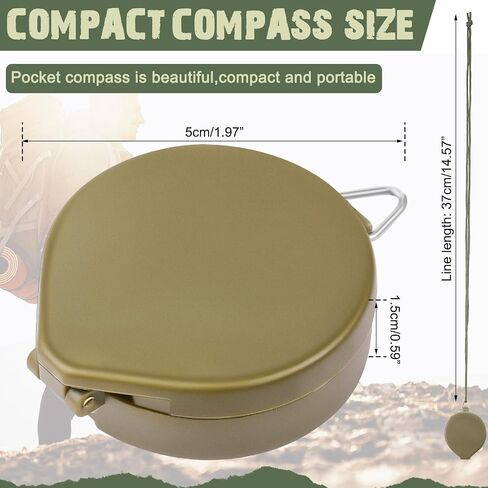 24 Pcs Compass for Kids Bulk Pocket Compass with Hanging Rope Military Camping Survival Compass for Outdoor Hiking Camping Hunting Climbing in Kuwait