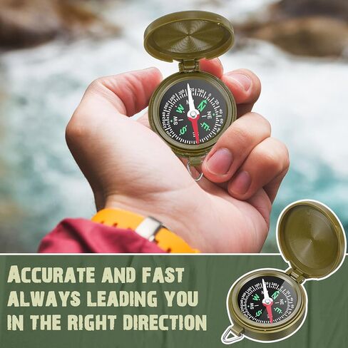 24 Pcs Compass for Kids Bulk Pocket Compass with Hanging Rope Military Camping Survival Compass for Outdoor Hiking Camping Hunting Climbing in Kuwait