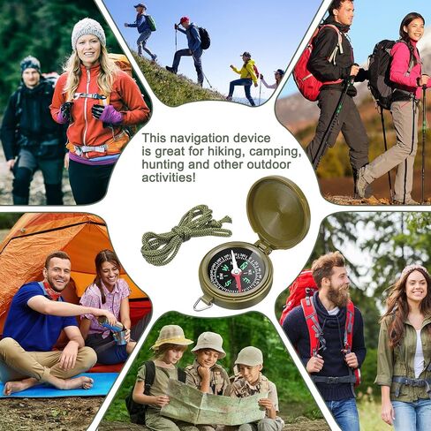 24 Pcs Compass for Kids Bulk Pocket Compass with Hanging Rope Military Camping Survival Compass for Outdoor Hiking Camping Hunting Climbing in Kuwait