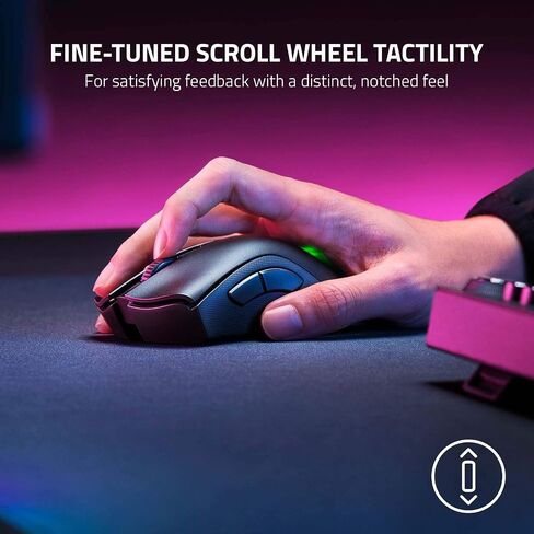 ماوس الألعاب اللاسلكي Razer DeathAdder v2 Pro: مستشعر بصري 20K DPI - أسرع 3X من المفتاح البصري الميكانيكي - إضاءة Chroma RGB - 8 أزرار قابلة للبرمجة - أسود كلاسيكي (متجدد) in Saudi Arabia