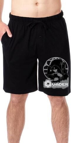 Star Wars Men's Darth Vader Movie Film Defend The Galactic Empire Sleep Pajama Shorts (Large) Black in Saudi Arabia