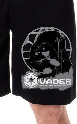 Star Wars Men's Darth Vader Movie Film Defend The Galactic Empire Sleep Pajama Shorts (Large) Black in Saudi Arabia