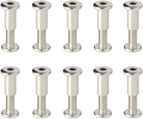 M6 x 18mm Socket Cap Furniture Bolts with Barrel Nuts for Furniture Cots Beds Crib and Chairs, 304 Stainless Steel 18-8, 10 Pairs in Saudi Arabia