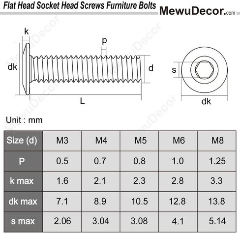 M6 x 18mm Socket Cap Furniture Bolts with Barrel Nuts for Furniture Cots Beds Crib and Chairs, 304 Stainless Steel 18-8, 10 Pairs in Saudi Arabia