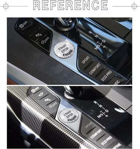 1797 بلينغ اكسسوارات لسيارات BMW بدء غطاء أزرار X3 X5 3 4 8 سلسلة M3 M4 M8 X4 X6 X7 Z4 2019-2022 كريستال فضي in Saudi Arabia