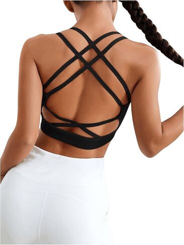 SweatyRocks Women's Solid Twist Front Cut Out Racer Back Sports Bra Camisole Crop Top in Saudi Arabia