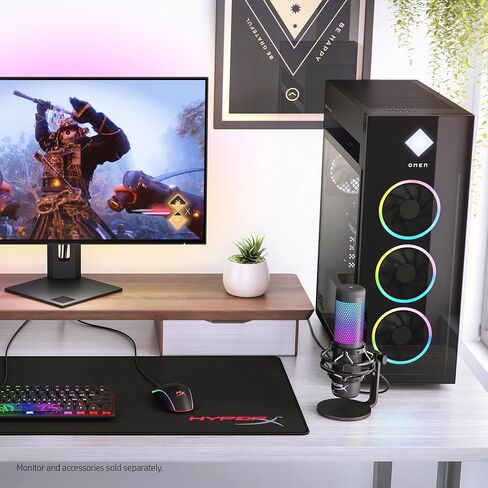 كمبيوتر مكتبي للألعاب HP OMEN 45L، AMD Ryzen 7 7700X، ذاكرة الوصول العشوائي 16 جيجابايت، محرك أقراص الحالة الصلبة 1 تيرابايت، رسومات NVIDIA GeForce RTX 4070، Windows 11 Pro، GT22-1150 (2023) in Kuwait