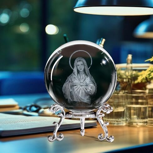 Chinese Dragon Crystal Ball with Stand 3D Laser Engraved Dragon Statue Decor Glass Sphere Paperweight Gifts for Men Kids(2.4 in) in Saudi Arabia