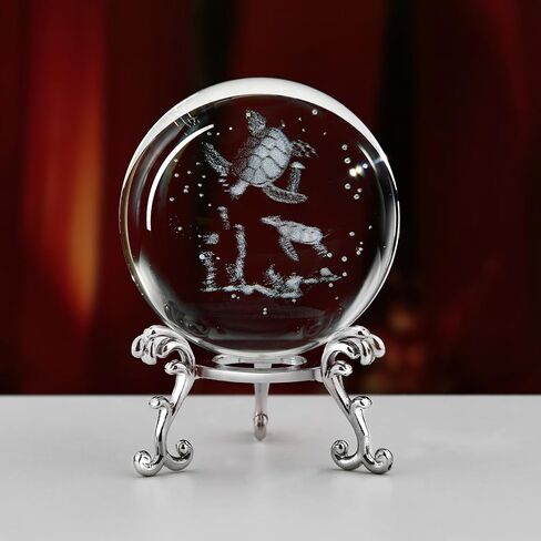 Chinese Dragon Crystal Ball with Stand 3D Laser Engraved Dragon Statue Decor Glass Sphere Paperweight Gifts for Men Kids(2.4 in) in Saudi Arabia