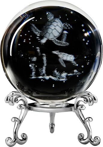 Chinese Dragon Crystal Ball with Stand 3D Laser Engraved Dragon Statue Decor Glass Sphere Paperweight Gifts for Men Kids(2.4 in) in Saudi Arabia