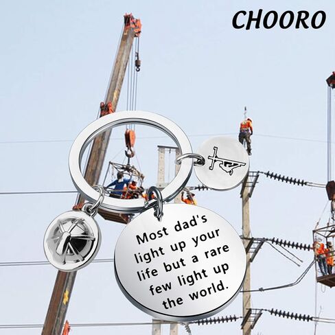 CHOORO Electric Gift Lineman Dad Gift معظم الأب يضيء سلسلة مفاتيح حياتك in Kuwait