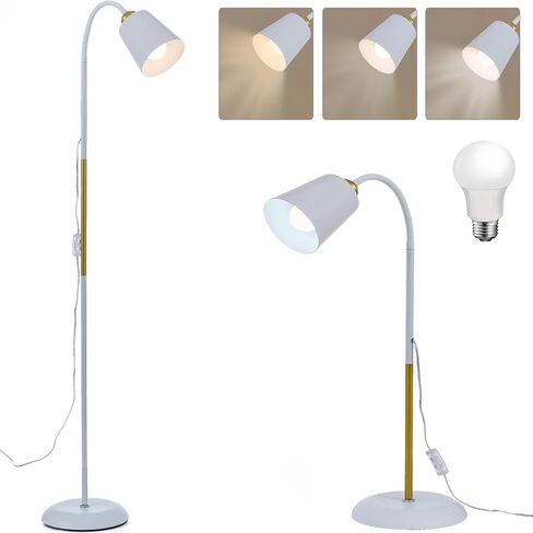 AoMck Gooseneck Floor Lamp Industrial Adjustable Floor Lamp Reading Lamp Standing Floor Lamp for Bedroom Living Room with Adjustable Bendable 2 in 1 Small Arc Corner Floor Reading Table Lamps (Black) in Saudi Arabia