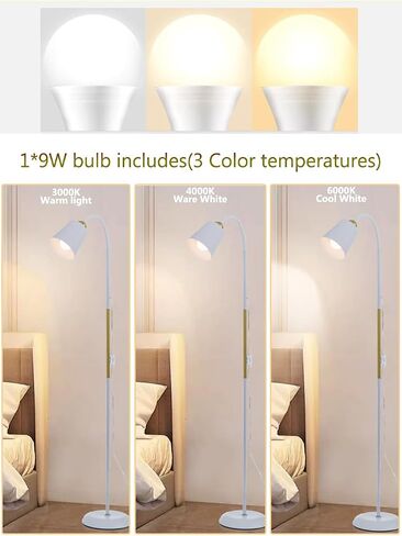 AoMck Gooseneck Floor Lamp Industrial Adjustable Floor Lamp Reading Lamp Standing Floor Lamp for Bedroom Living Room with Adjustable Bendable 2 in 1 Small Arc Corner Floor Reading Table Lamps (Black) in Saudi Arabia
