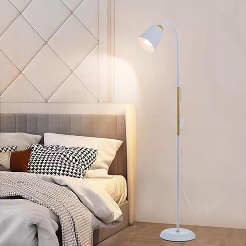 AoMck Gooseneck Floor Lamp Industrial Adjustable Floor Lamp Reading Lamp Standing Floor Lamp for Bedroom Living Room with Adjustable Bendable 2 in 1 Small Arc Corner Floor Reading Table Lamps (Black) in Saudi Arabia