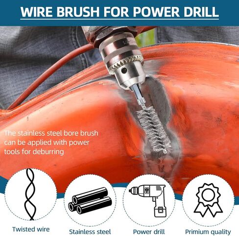 7 قطع من فرشاة الحفر للحفر، فرشاة الحفر، مجموعة فرشاة تجويف الأسلاك الملتوية بأحجام مختلفة، أنابيب منزلية من الفولاذ المقاوم للصدأ للمنافذ والأنابيب والمحامل والأسطوانات أو الأماكن الضيقة الأخرى in Kuwait