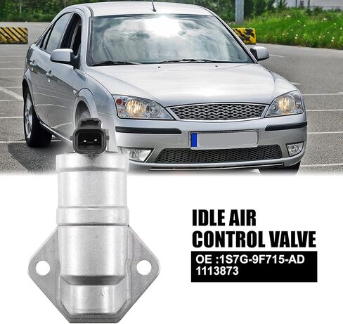 X AUTOHAUX صمام التحكم في الهواء الخامل للسيارة 1S7G-9F715-AD 1113873 بديل لفورد Ecosport L4 2.0L 2004-2005 لمازدا B2300 L4 2.3L 2001-2010 لون فضي in Saudi Arabia