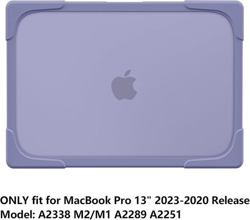 DONGKE for MacBook Pro 13 inch Case 2023 2022 2021 2020 A2338 M2 M1 A2289 A2251 with Touch Bar & Touch ID, Heavy Duty Rugged Shockproof Plastic Hard Shell with Fold Kickstand, Lavender Gray in Saudi Arabia
