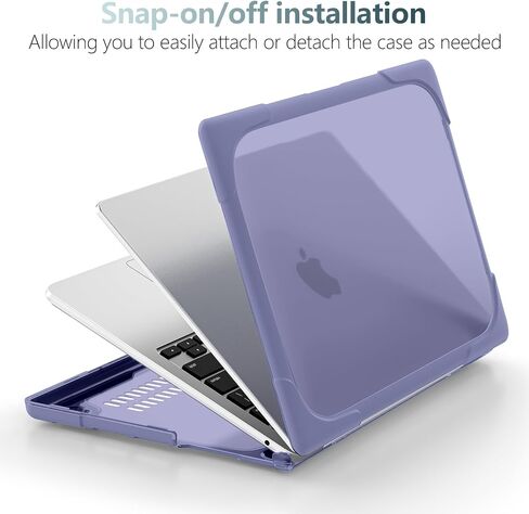 DONGKE for MacBook Pro 13 inch Case 2023 2022 2021 2020 A2338 M2 M1 A2289 A2251 with Touch Bar & Touch ID, Heavy Duty Rugged Shockproof Plastic Hard Shell with Fold Kickstand, Lavender Gray in Saudi Arabia