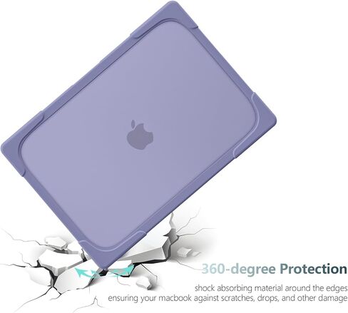 DONGKE for MacBook Pro 13 inch Case 2023 2022 2021 2020 A2338 M2 M1 A2289 A2251 with Touch Bar & Touch ID, Heavy Duty Rugged Shockproof Plastic Hard Shell with Fold Kickstand, Lavender Gray in Saudi Arabia