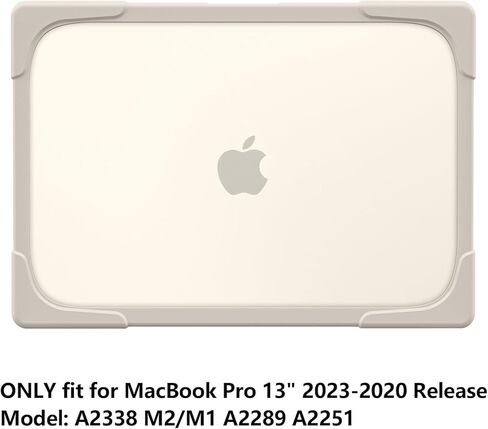 حافظة DONGKE لجهاز MacBook Pro 13 بوصة 2023 2022 2021 2020 A2338 M2 M1 A2289 A2251 مع شريط اللمس ومعرف اللمس، هيكل صلب من البلاستيك المتين المقاوم للصدمات مع مسند قابل للطي، رمادي لافندر in Kuwait