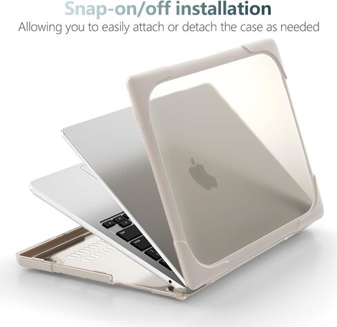 حافظة DONGKE لجهاز MacBook Pro 13 بوصة 2023 2022 2021 2020 A2338 M2 M1 A2289 A2251 مع شريط اللمس ومعرف اللمس، هيكل صلب من البلاستيك المتين المقاوم للصدمات مع مسند قابل للطي، رمادي لافندر in Kuwait