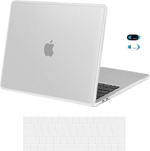 حافظة MOSISO متوافقة مع جهاز MacBook Pro 13 بوصة M2 2024-2016 A2338 M1 A2251 A2289 A2159 A1989 A1708 A1706، حافظة صلبة من البلاستيك المقاوم للكسر بإطار من مادة TPU الناعمة وغطاء لوحة المفاتيح وغطاء كاميرا الويب، أسود in Saudi Arabia