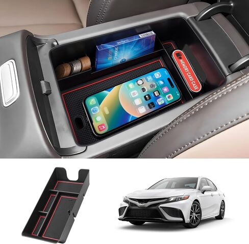 Autorder Center Console Organizer for 2025 Toyota Camry LE/SE/XLE/XSE Accessories Armrest Storage Box Secondary Insert Tray with 2 Color Mats in Saudi Arabia