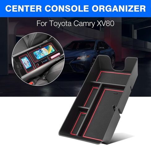 Autorder Center Console Organizer for 2025 Toyota Camry LE/SE/XLE/XSE Accessories Armrest Storage Box Secondary Insert Tray with 2 Color Mats in Saudi Arabia
