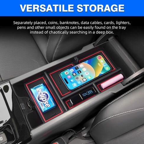 Autorder Center Console Organizer for 2025 Toyota Camry LE/SE/XLE/XSE Accessories Armrest Storage Box Secondary Insert Tray with 2 Color Mats in Saudi Arabia