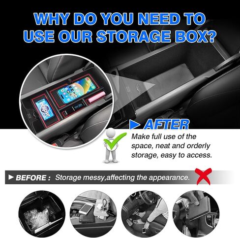 Autorder Center Console Organizer for 2025 Toyota Camry LE/SE/XLE/XSE Accessories Armrest Storage Box Secondary Insert Tray with 2 Color Mats in Saudi Arabia