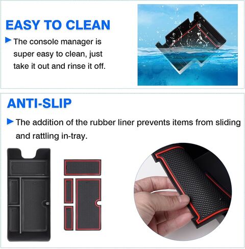 Autorder Center Console Organizer for 2025 Toyota Camry LE/SE/XLE/XSE Accessories Armrest Storage Box Secondary Insert Tray with 2 Color Mats in Saudi Arabia