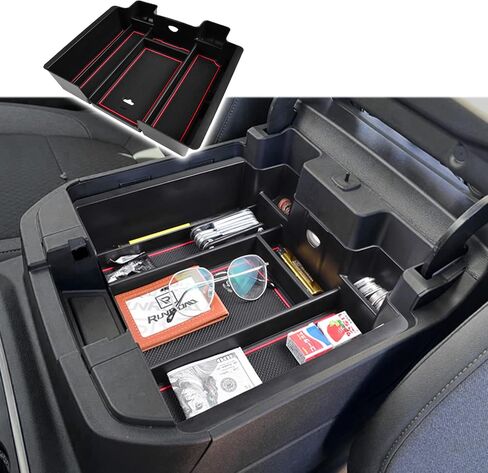 Center Console Organizer Compatible with 2019-2022 Chevy Silverado 1500/GMC Sierra 1500 and 20-23 Silverado/Sierra 2500HD/3500HD (Full Console with Bucket Seats ONLY) Accessories Tray Black in Saudi Arabia