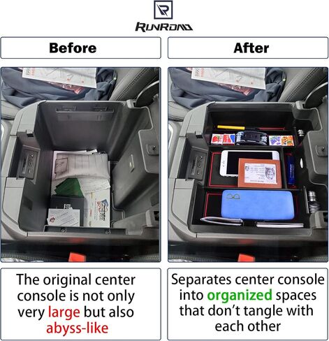 Center Console Organizer Compatible with 2019-2022 Chevy Silverado 1500/GMC Sierra 1500 and 20-23 Silverado/Sierra 2500HD/3500HD (Full Console with Bucket Seats ONLY) Accessories Tray Black in Saudi Arabia